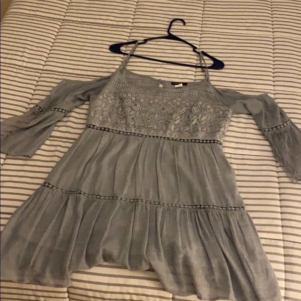 Romantic baby blue lace dress